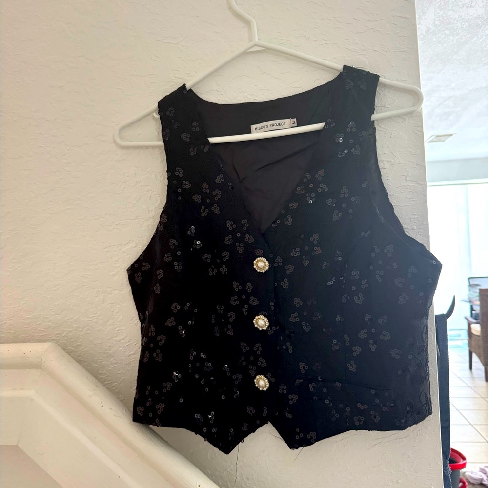 Black Floral Women's Top